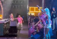 Luísa Perisse canta "Trap do Trepa Trepa" em camarote no RJ; veja