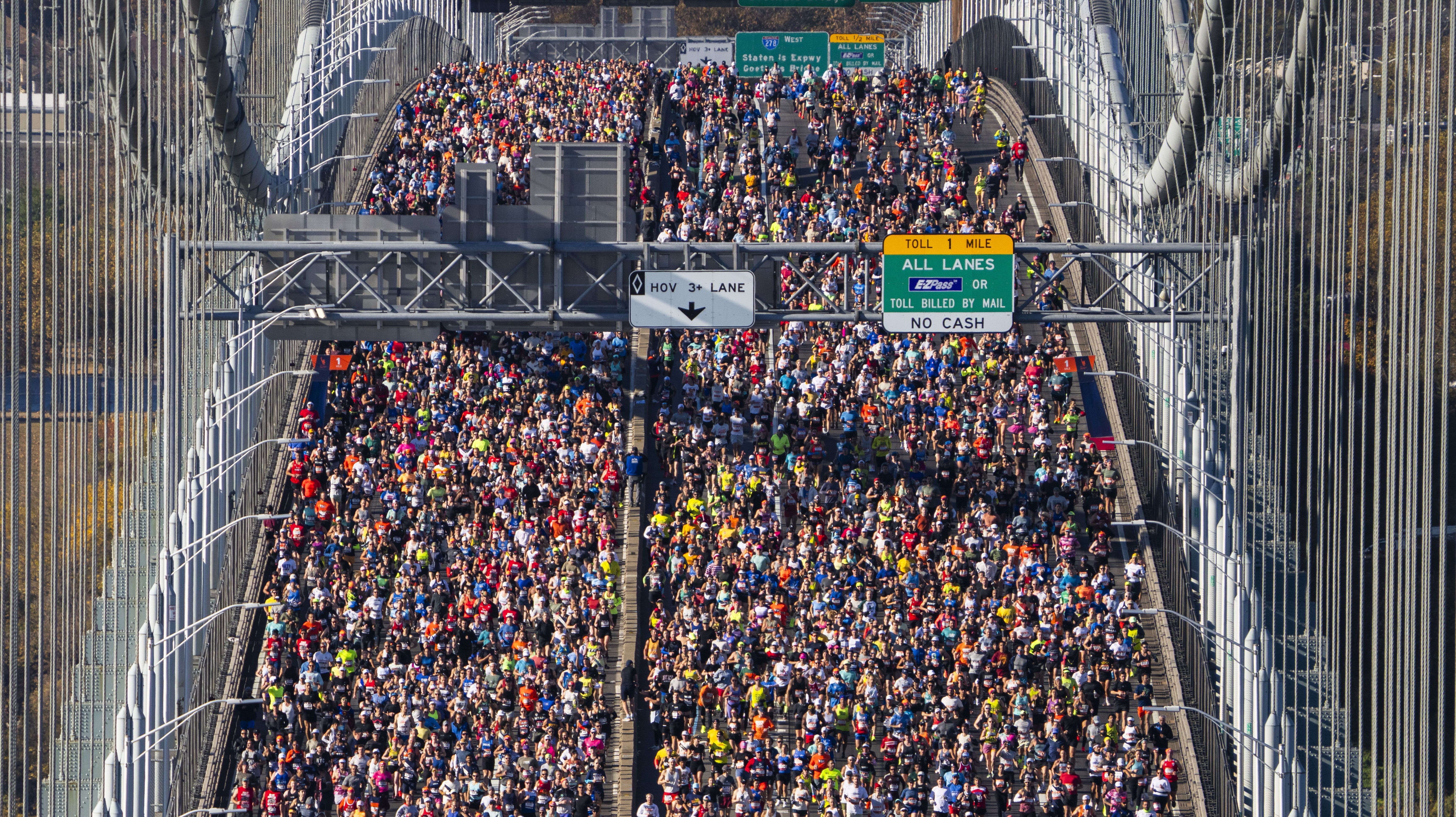Corredores durante a Maratona de Nova York