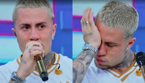 MC Daniel canta música que fez ao filho e chora ao falar da mulher