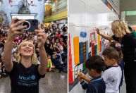 Millie Bobby Brown visita escola municipal em SP em ação do Unicef
