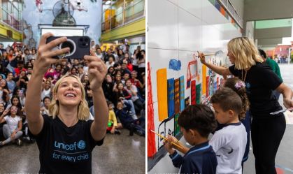 Millie Bobby Brown visita escola municipal em SP em ação do Unicef