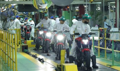Produção de motos cresce 21% e atinge quase 350 mil unidades no país