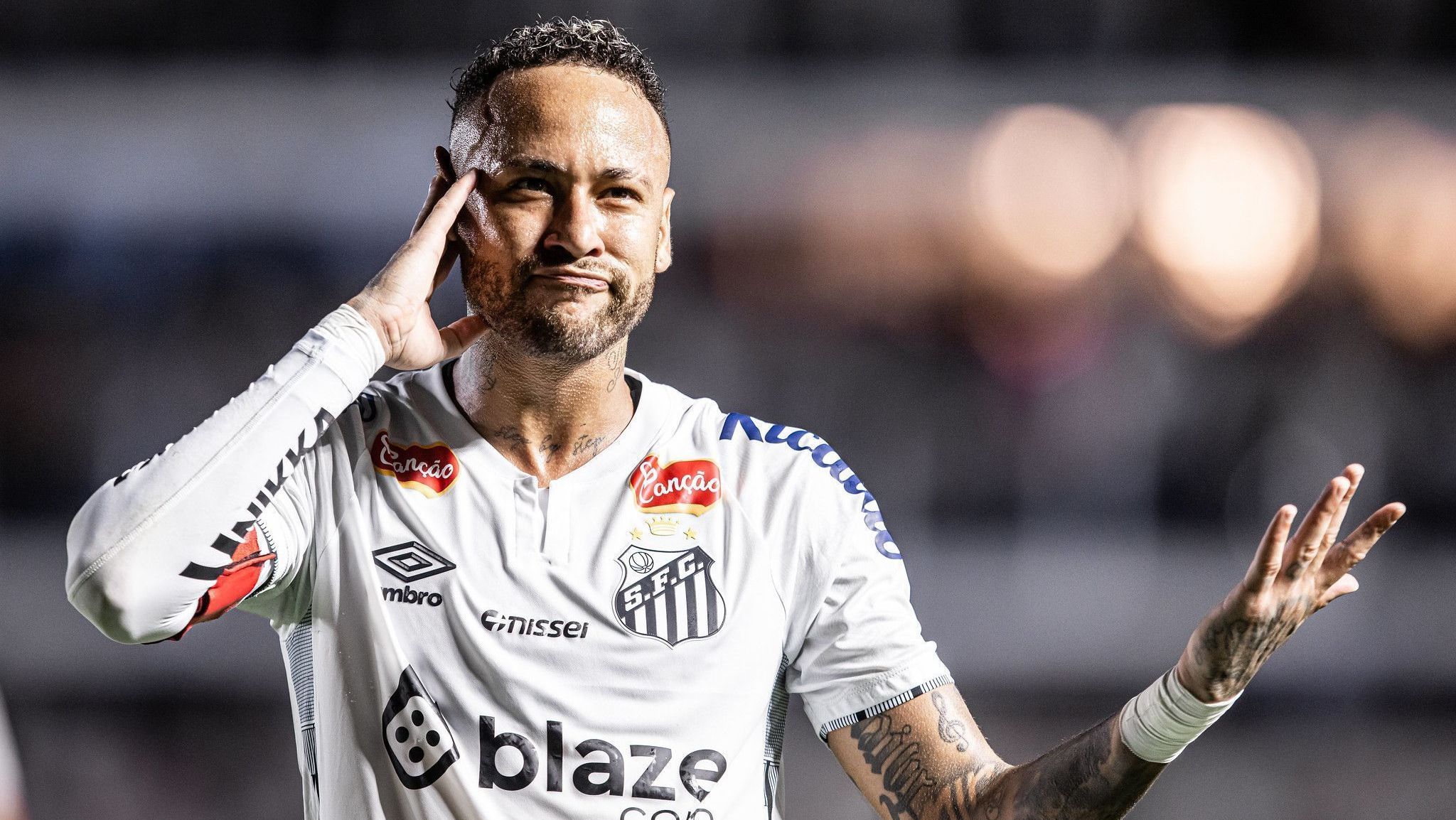 Neymar em jogo do Santos