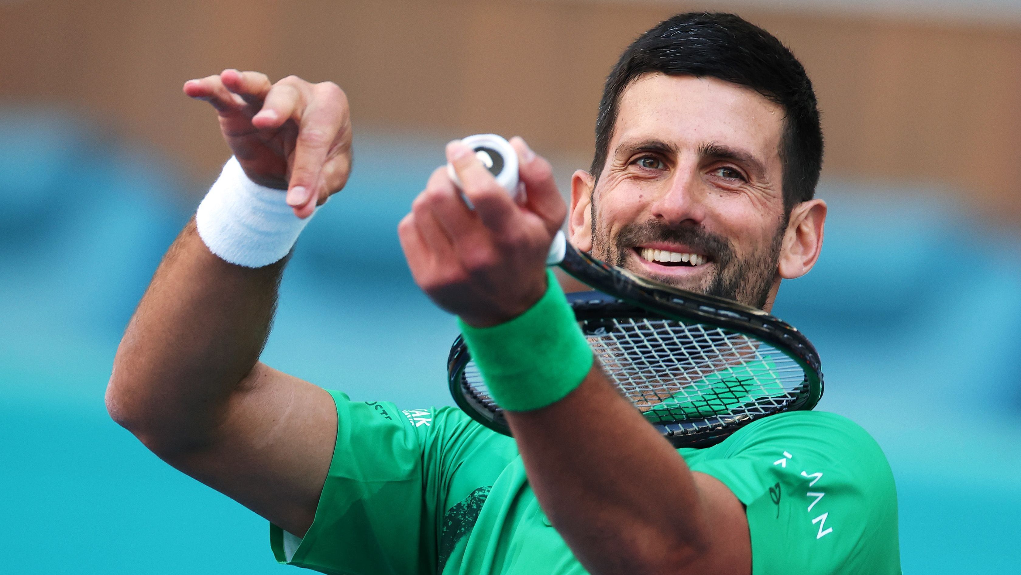 Novak Djokovic durante o Masters 1000 de Miami