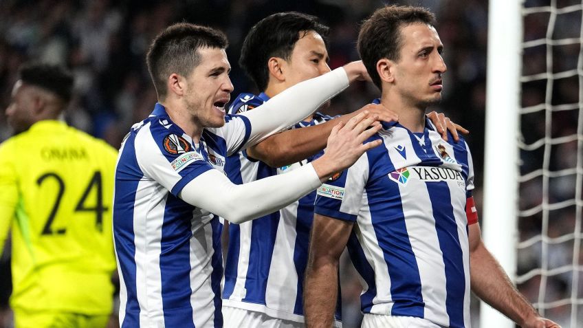 Oyarzabal comemora gol pela Real Sociedad • Foto: Divulgação/ @EuropaLeague