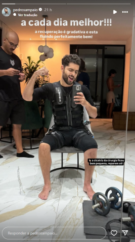 Pedro Sampaio se acidentou em um show em janeiro e precisou passar por cirurgia no joelho • Instagram/Pedro Sampaio