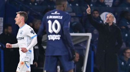 Luis Enrique durante a vitória do PSG sobre o Olympique pela Ligue 1