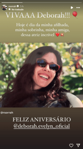 Renata Sorrah publicou foto da atriz Deborah Evelyn, que faz aniversário nesta quarta (12) • Instagram/Renata Sorrah