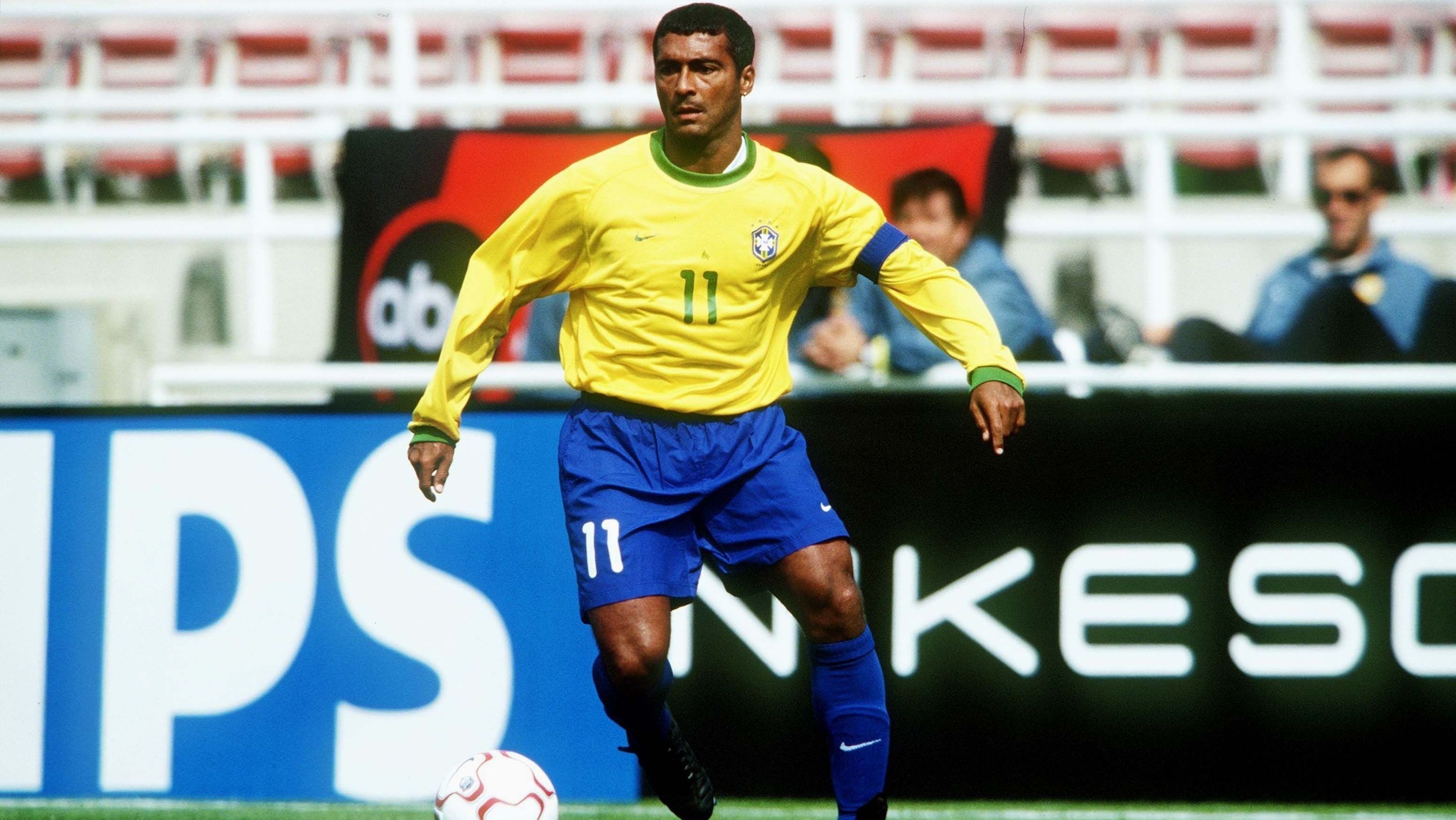 Romário em ação pela Seleção Brasileira