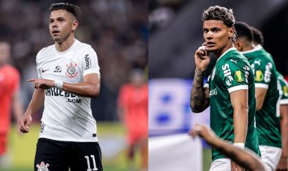 Ángel Romero, do Corinthians, e Richard Ríos, do Palmeiras