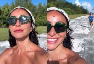 Sabrina Sato e Nicolas Prattes treinam em pista de aeroporto em lua de mel