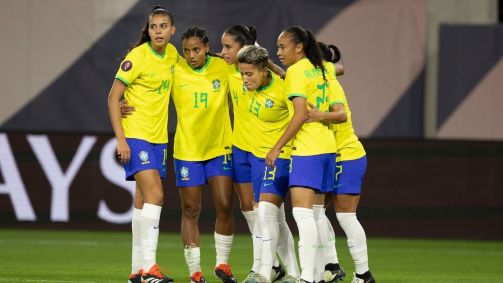 Seleção Brasileira em jogo contra o Panamá, pela Copa Ouro Feminina da Concacaf 2024