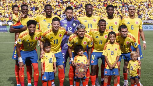 Seleção da Colômbia em partida das Eliminatórias da Copa