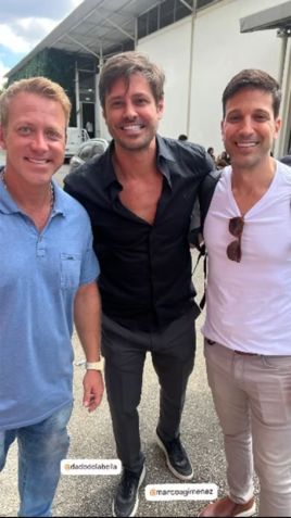 Sergio Hondjakoff posa ao lado de Dado Dolabella e Marco Antonio Gimenez • Instagram/Sergio Hondjakoff