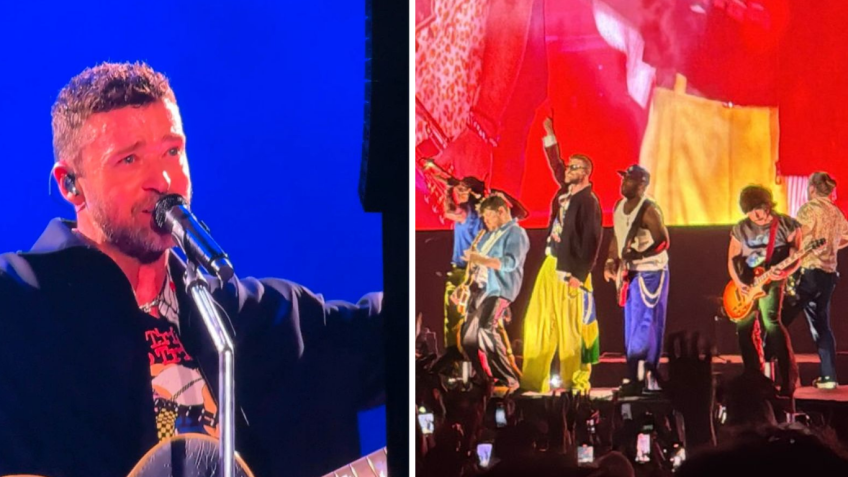 Justin Timberlake se emocionou e utilizou look que remetia ao Brasil durante apresentação • Nicoly Bastos/CNN