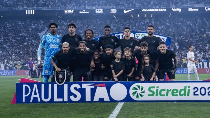 Time do Corinthians em semifinal contra o Santos