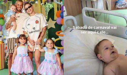 Virginia Fonseca mostra José Leonardo em cama hospitalar