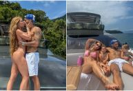 Virginia e Zé Felipe curtem dia de barco com as filhas; veja fotos