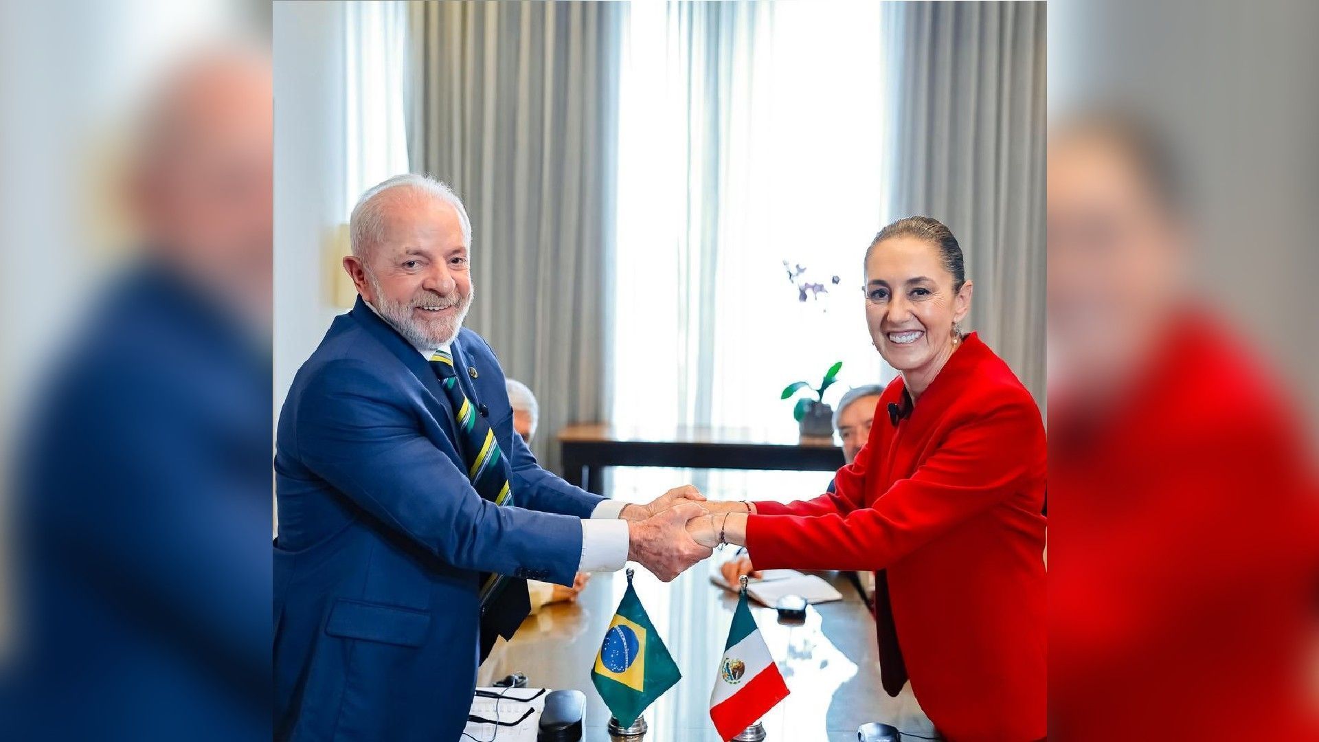 Presidente Luiz Inácio Lula da Silva (PT) se reuniu, em 9 de abril de 2025, com a presidente do México, Claudia Sheinbaum.
