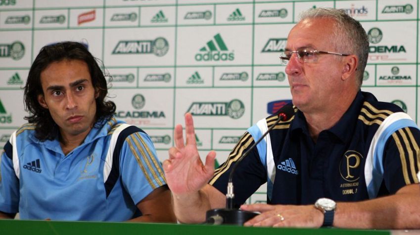 Dorival Júnior e Valdívia concedem entrevista no Allianz Parque em 2014 • Foto: Cesar Greco