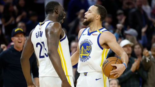 Draymond Green e Stephen Curry, do Golden State Warriors