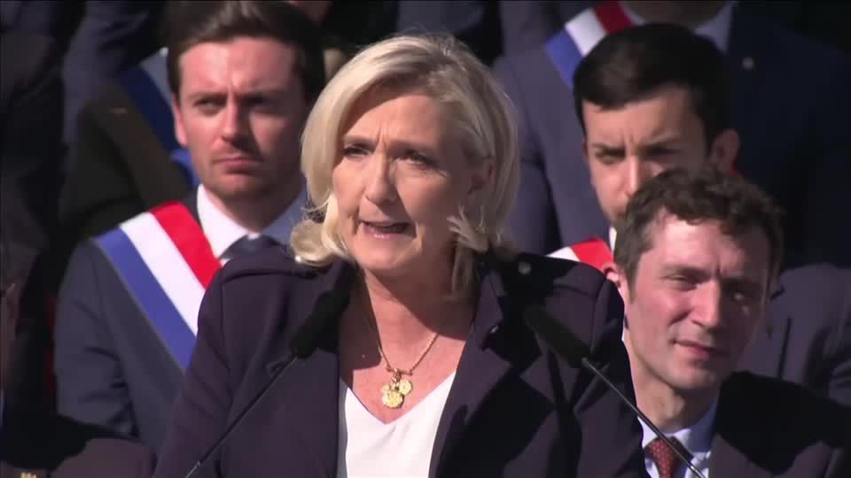 Le Pen evokes spirit of Martin Luther King Jr. as supporters rally in Paris