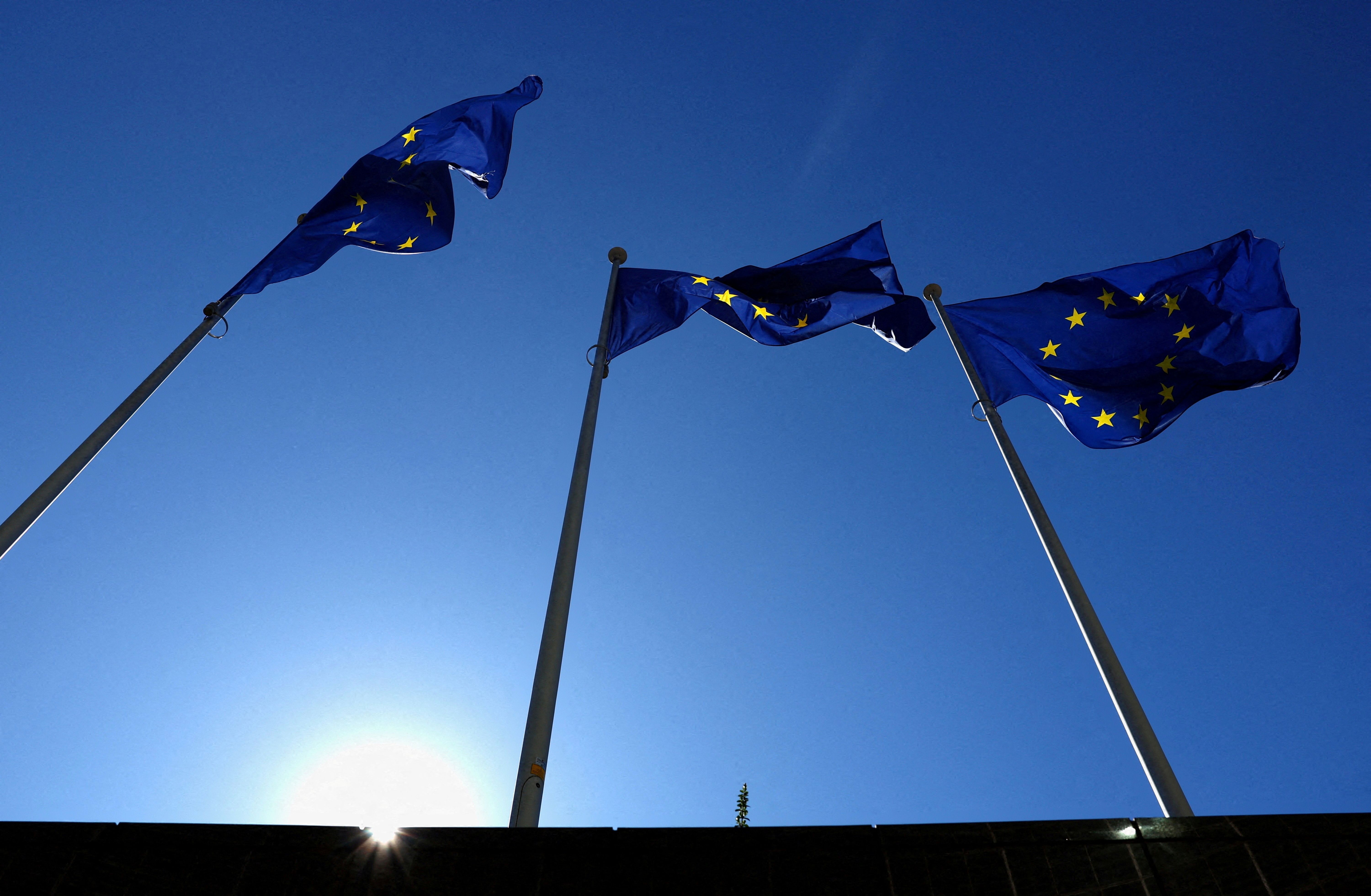 Bandeiras da UE em Bruxelas