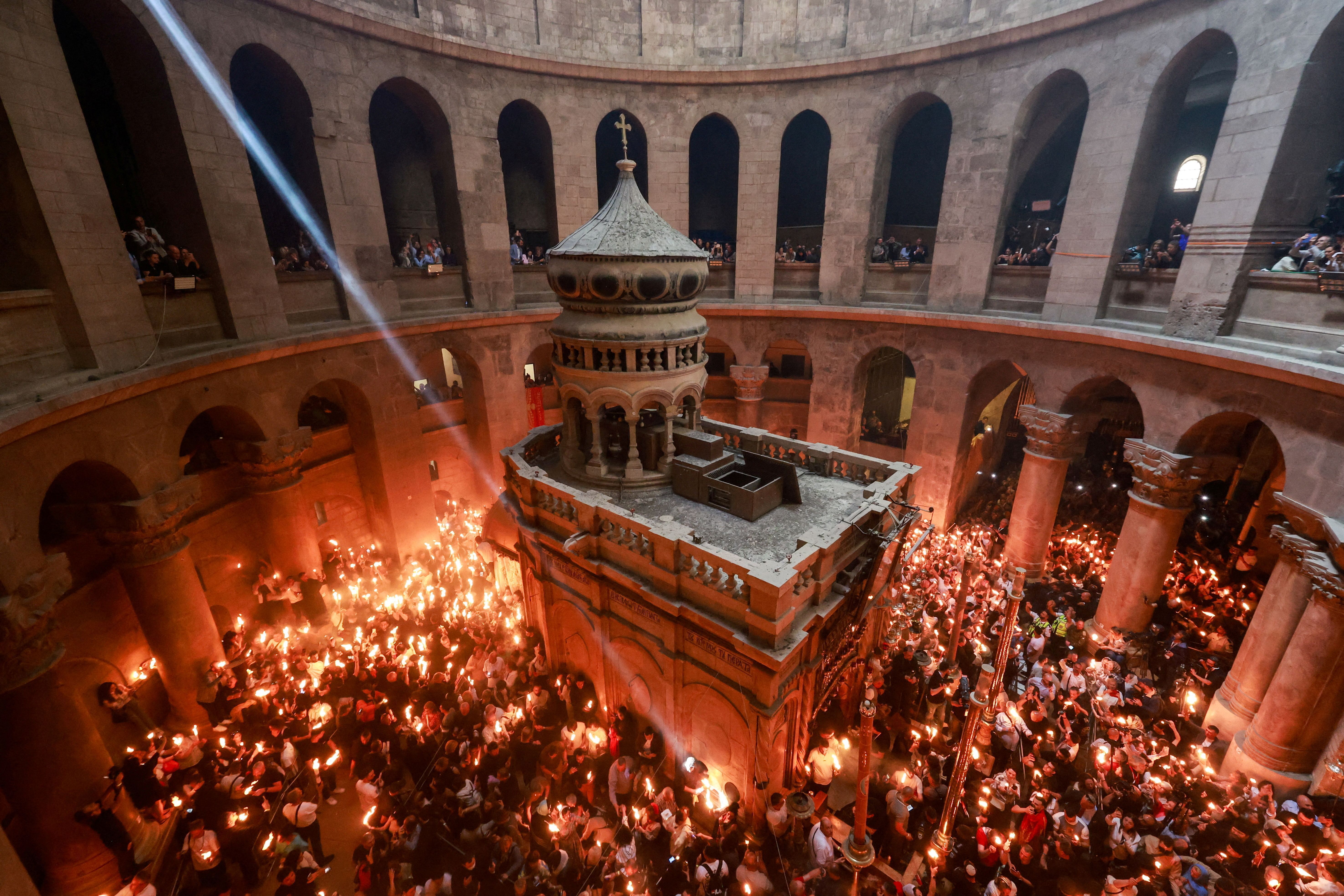 Holy Fire ceremony at Church of the Holy Sepulchre in Jerusalem's Old City