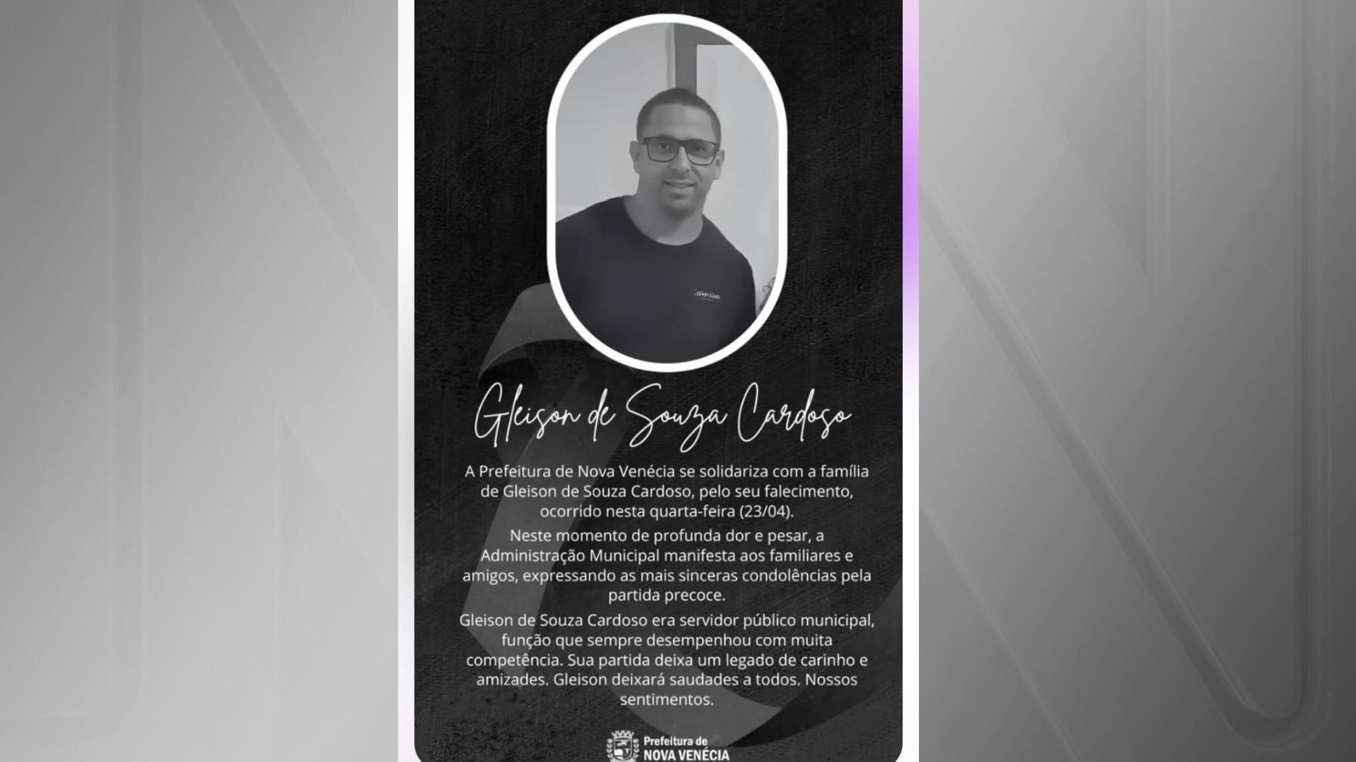 Nota de pesar de servidor público que morreu durante partida de futsal • Nova Onda Online