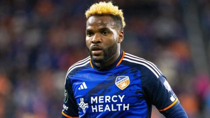 Aaron Boupendza em ação pelo Cincinnati, da MLS, em 2024