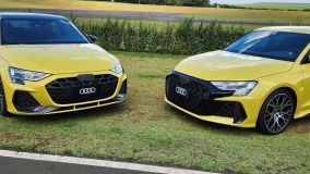 Audi A3 Sedan (Esquerda) e o novo Audi RS 3 Sedan