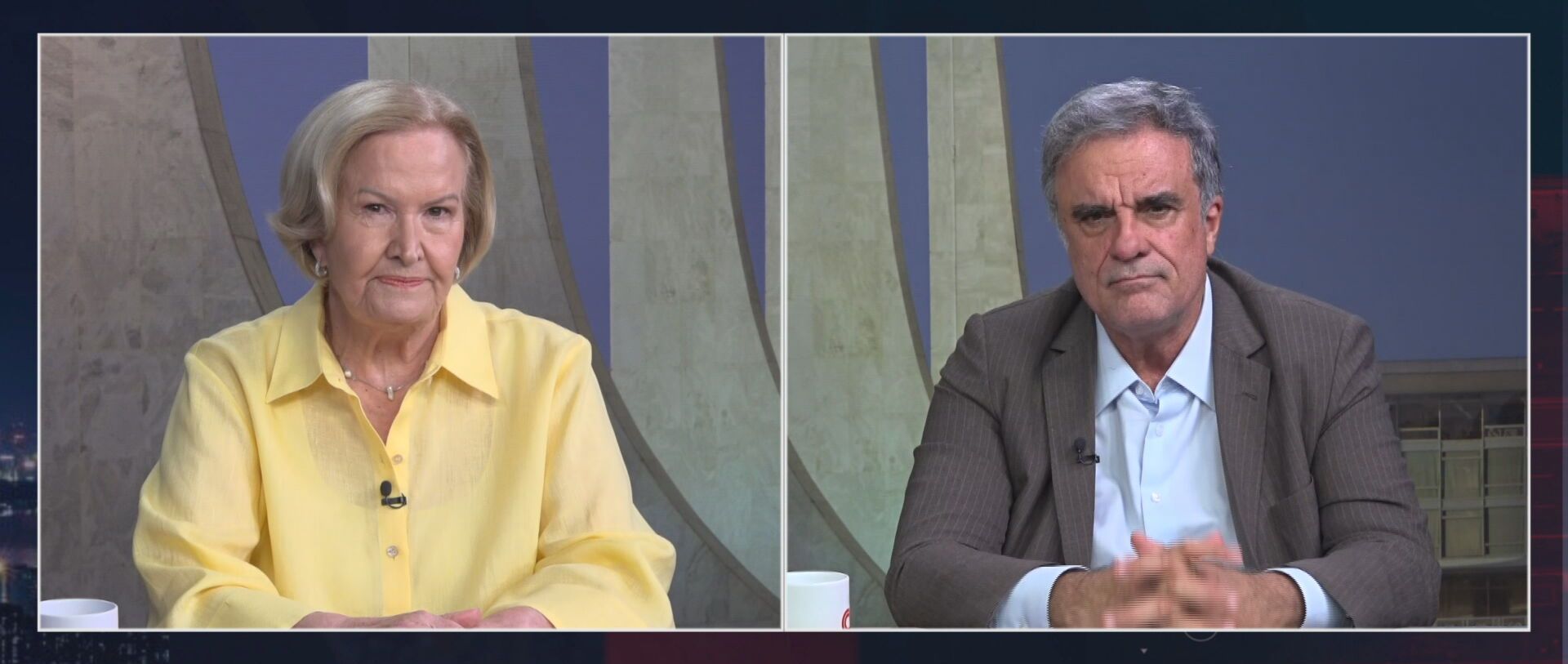Ana Amélia Lemos e José Eduardo Cardozo em "O Grande Debate"