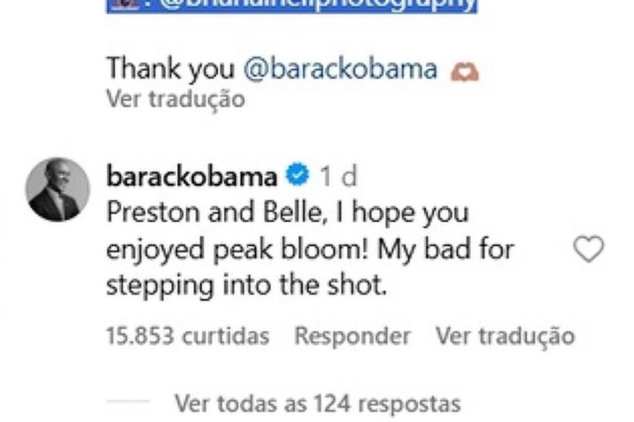 Barack Obama pede desculpas por aparecer em foto de crianças • Reprodução/Instagram