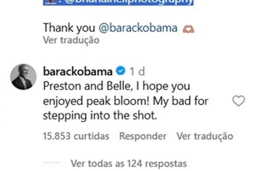 Barack Obama pede desculpas por aparecer em foto de crianças • Reprodução/Instagram