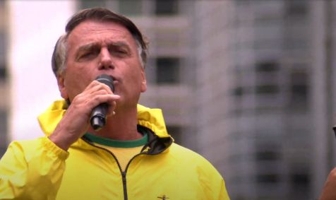 O ex-presidente Jair Bolsonaro (PL) durante ato na avenida Paulista, em São Paulo, em prol da anistia aos condenados no 8 de Janeiro