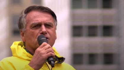 O ex-presidente Jair Bolsonaro (PL) durante ato na avenida Paulista, em São Paulo, em prol da anistia aos condenados no 8 de Janeiro