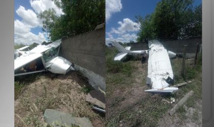 Avião monomotor cai e deixa dois feridos em Campina Grande, na Paraíba