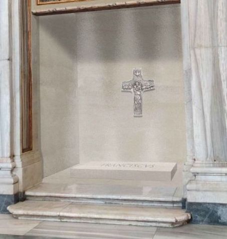 Detalhe do projeto do túmulo do papa Francisco • Reprodução/Vatican News