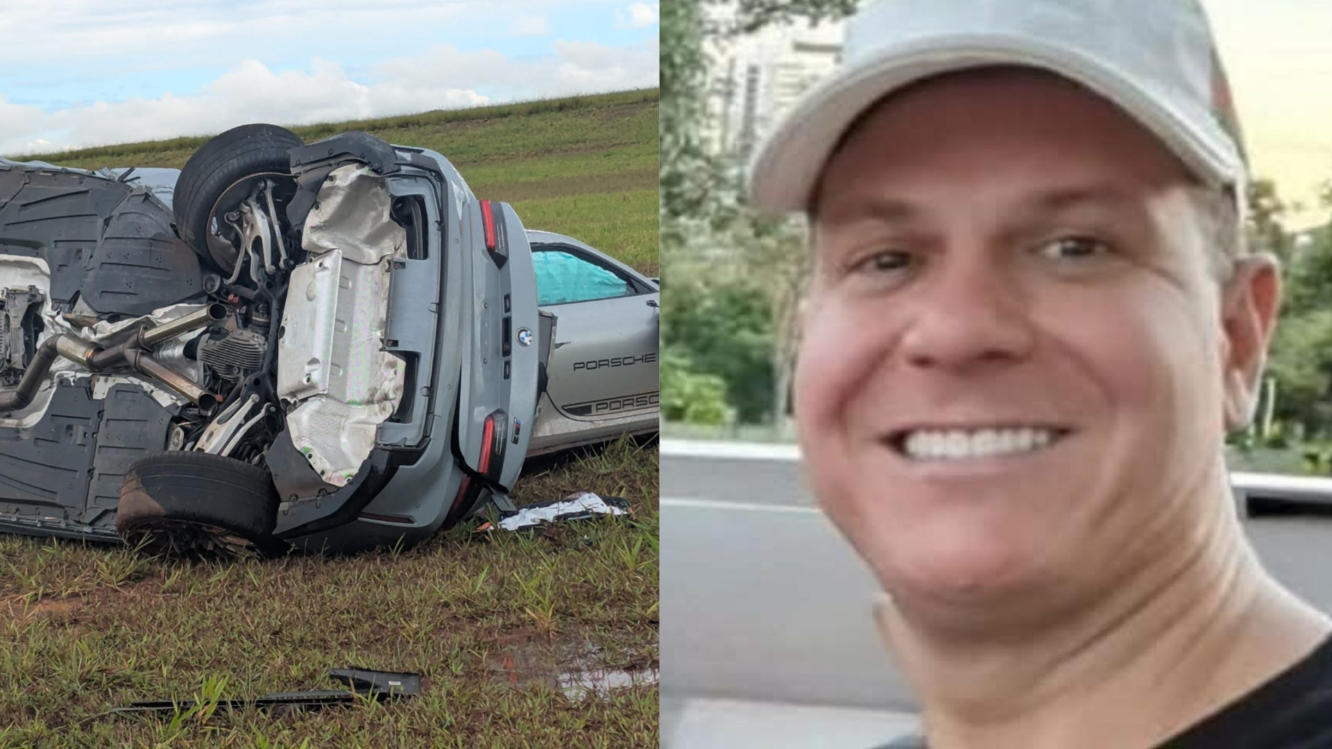 Empresário capota BMW em evento no interior de SP