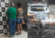 Mulher enche 2 carrinhos de compras e tenta dar golpe pagando apenas R$ 50