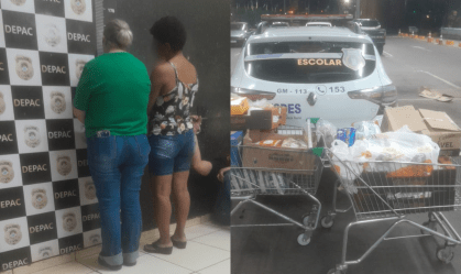 Mulher enche 2 carrinhos de compras e tenta dar golpe pagando apenas R$ 50
