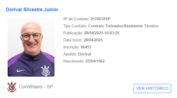Dorival aparece no BID e pode estrear pelo Corinthians • Divulgação/BID CBF