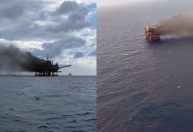 Vídeo: explosão e incêndio deixam 32 vítimas em plataforma de petróleo