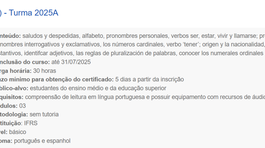 Curso de espanhol oferecido pelo MEC é gratuito • Reprodução