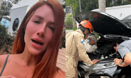 Bombeiros resgatam gato de Giovanna Ewbank que ficou preso em roda de carro