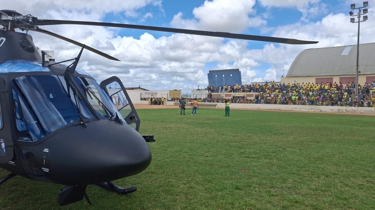 O helicóptero cedido pelo governo do Rio Grande do Norte