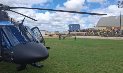 O helicóptero cedido pelo governo do Rio Grande do Norte