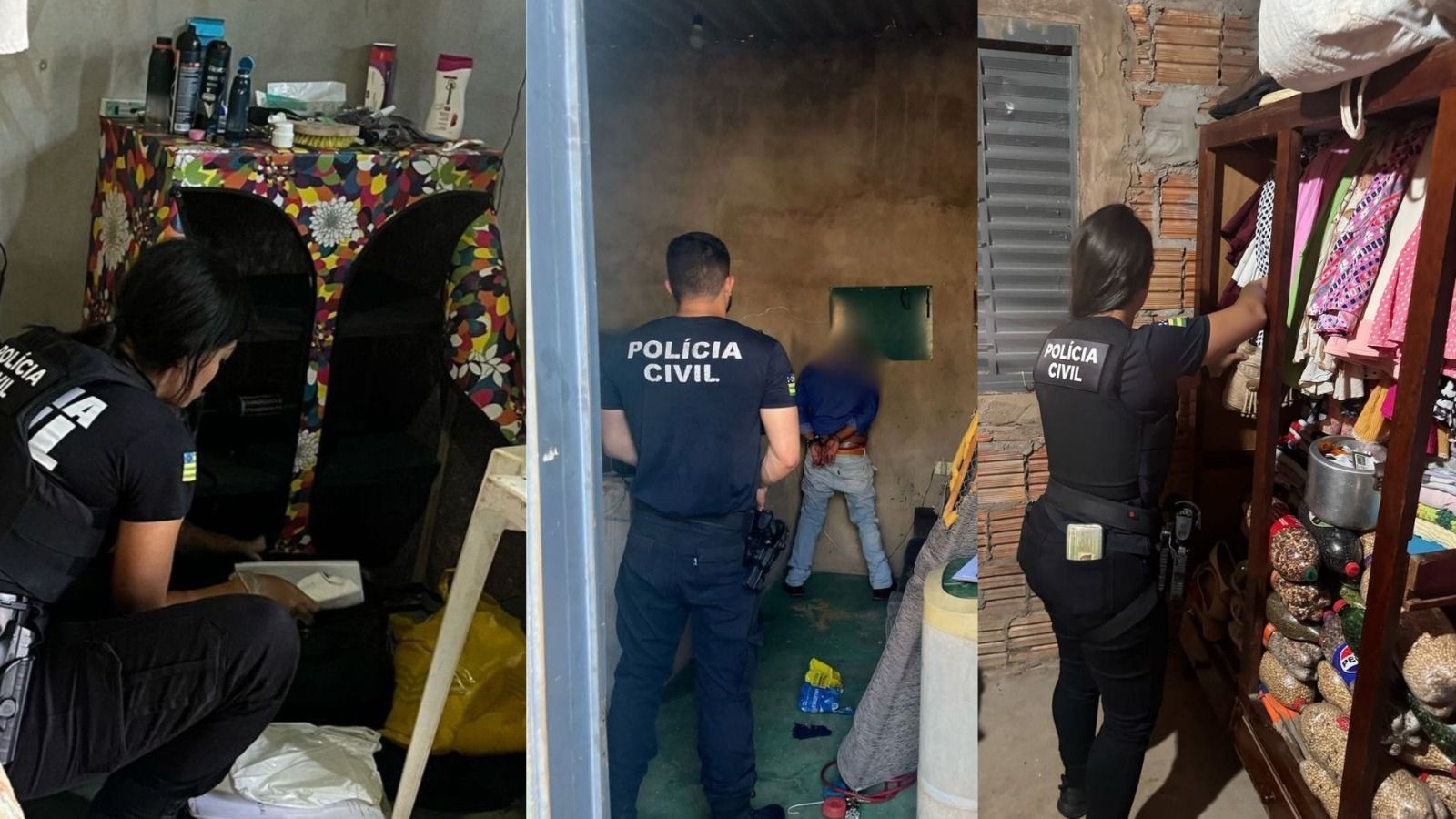 Imagem mostra agentes durante prisão de suspeitos