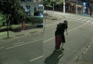 Vídeo mostra mulher sendo atingida por bala perdida durante assalto em SP
