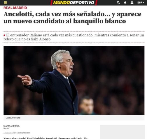 Imprensa espanhola diz que Jürgen Klopp é uma das opções para substituir Carlo Ancelotti, caso ele saia do Real Madrid • Reprodução/MundoDeportivo